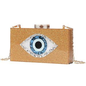 Clutch Purses -Evil Eye Acrylic Clutch Glitter Purse Evening Bag C :')